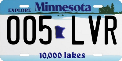 MN license plate 005LVR