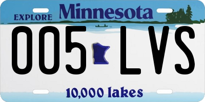 MN license plate 005LVS