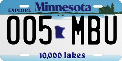 MN license plate 005MBU