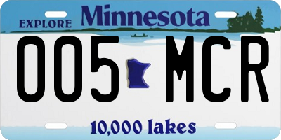 MN license plate 005MCR