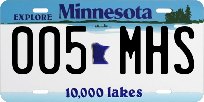 MN license plate 005MHS