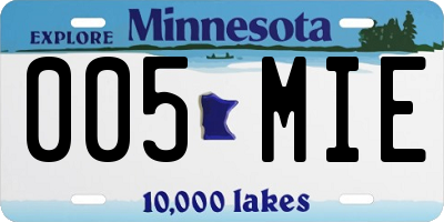 MN license plate 005MIE