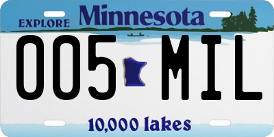 MN license plate 005MIL