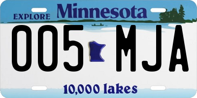 MN license plate 005MJA