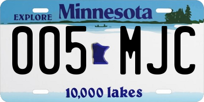 MN license plate 005MJC