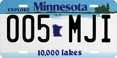 MN license plate 005MJI