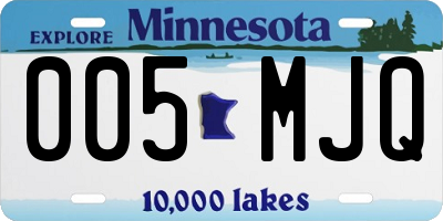 MN license plate 005MJQ