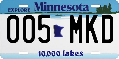 MN license plate 005MKD