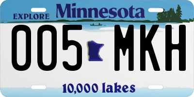 MN license plate 005MKH