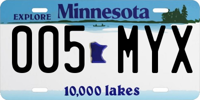 MN license plate 005MYX