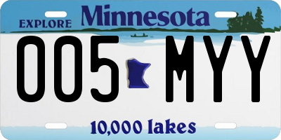 MN license plate 005MYY