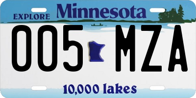 MN license plate 005MZA