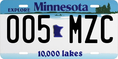 MN license plate 005MZC