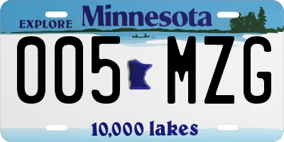 MN license plate 005MZG