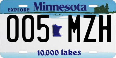 MN license plate 005MZH