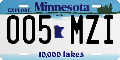 MN license plate 005MZI