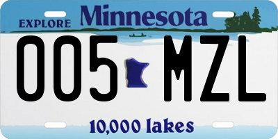 MN license plate 005MZL