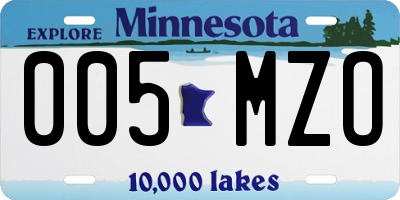 MN license plate 005MZO