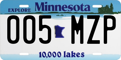 MN license plate 005MZP