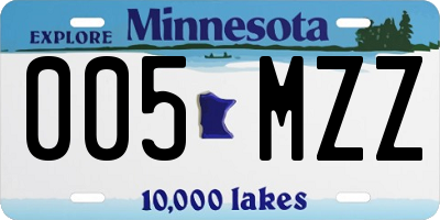 MN license plate 005MZZ