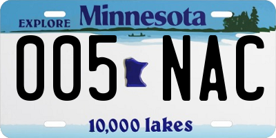 MN license plate 005NAC