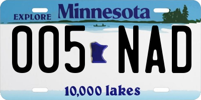 MN license plate 005NAD