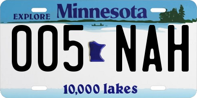 MN license plate 005NAH