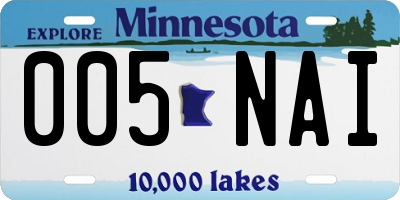 MN license plate 005NAI