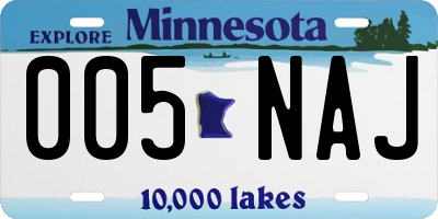 MN license plate 005NAJ