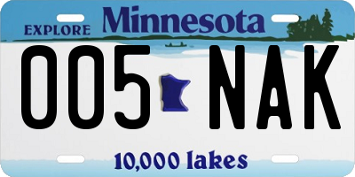 MN license plate 005NAK