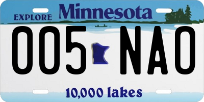 MN license plate 005NAO