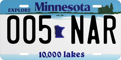 MN license plate 005NAR
