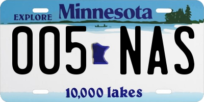 MN license plate 005NAS