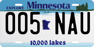 MN license plate 005NAU