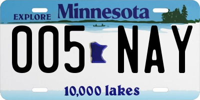 MN license plate 005NAY