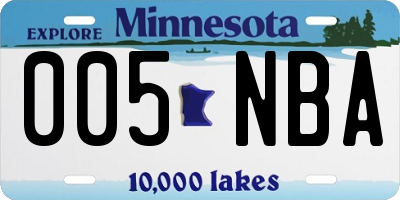 MN license plate 005NBA
