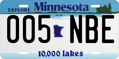 MN license plate 005NBE