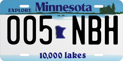 MN license plate 005NBH