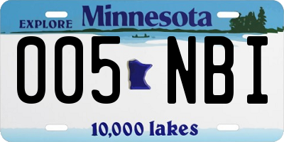 MN license plate 005NBI