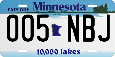 MN license plate 005NBJ