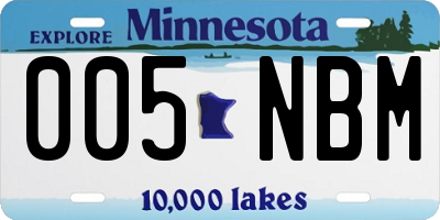 MN license plate 005NBM