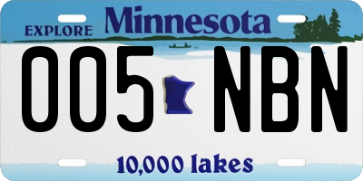 MN license plate 005NBN