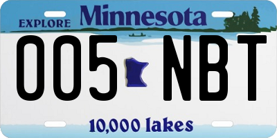 MN license plate 005NBT