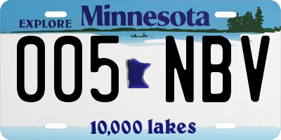 MN license plate 005NBV