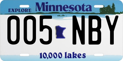 MN license plate 005NBY