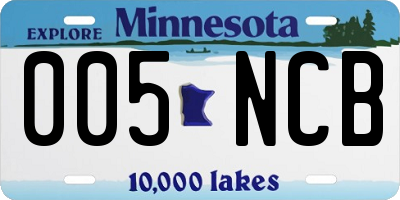 MN license plate 005NCB
