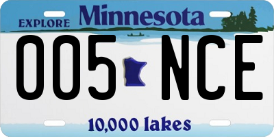 MN license plate 005NCE
