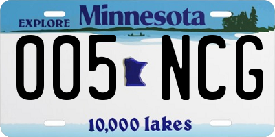 MN license plate 005NCG