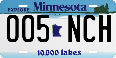 MN license plate 005NCH