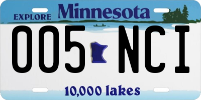 MN license plate 005NCI